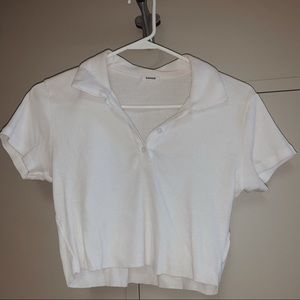 white cropped skin tight shirt from GARAGE size medium